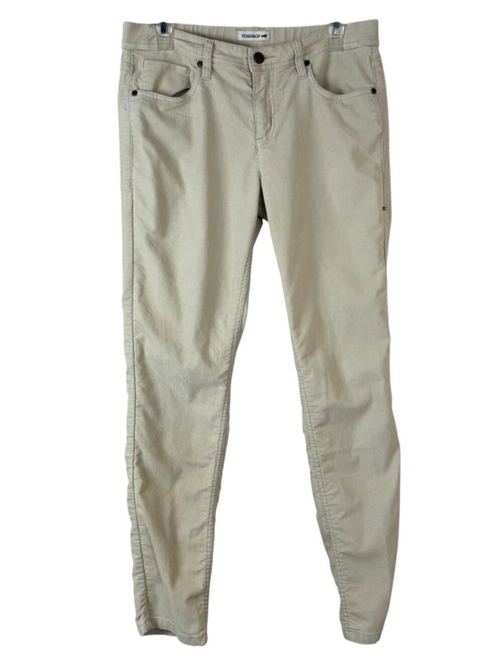 Toad & Co Corduroy Pants Size 8 Ivory Casual Organic Cotton Neutral Minimalist